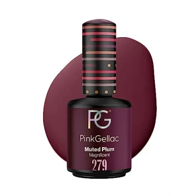 Imagen de Pink Gellac Esmalte de uñas Gel UV 279 Muted Plum 15 ml Shellac magenta, fácil aplicación para 14 días hermosas fabricado en Holanda