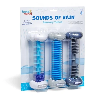 Imagen de hand2mind 96019 Learning Resources, Tubos sensoriales Tiempo, Juguetes niñas de 3 años, Relajante, Sonidos, Nieve, Lluvia y tormenta eléctrica, Multicolor