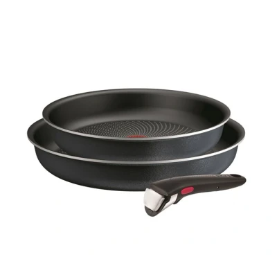 Imagen de Tefal Ingenio So&#039;Light, Set de 3 piezas, Sartenes 24/28 cm, Mango extraíble, Tecnología Light Tech, Revestimiento Antiadherente Titanio