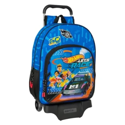 Imagen de Safta HOT WHEELS LET&#039;S RACE Mochila Escolar con Carro 905, Ideal para Niños de Diferentes Edades, Cómoda y Versátil, Calidad Resistencia, 33x14x42 cm