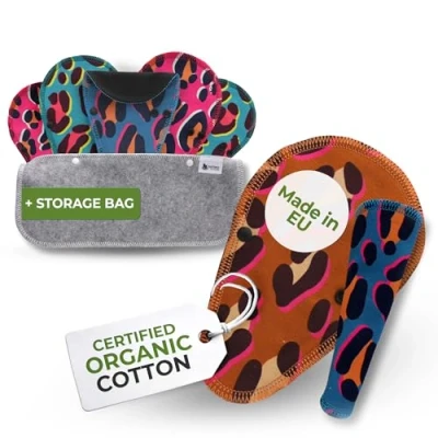 Imagen de Natissy Salvaslip Reutilizable TANGA; 7 Pack (S) THONG Algodón Orgánico HECHAS EN LA UE; Compresas Lavables sin PUL; Tela para el uso diario, flujo blanco, NO menstruación