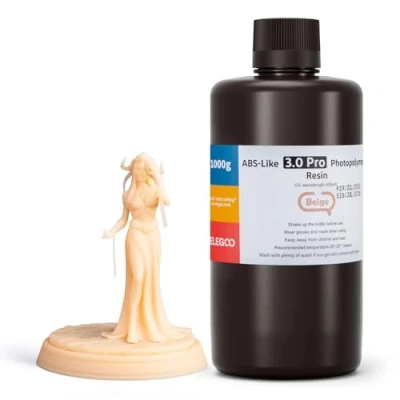 Imagen de ELEGOO ABS Like 3.0 Pro Resina Beige 1000g, Impresora 3D mejorada para una Mayor Resistencia al Calor y a los Arañazos, Compatible con la Mayoría de