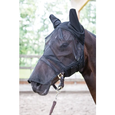 Imagen de Harry&#039;s Horse Máscara de mosca Flyshield con pieza nasal M Negro
