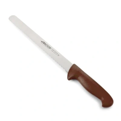 Imagen de Arcos Serie 2900 Cuchillo Pastelero Hoja Serrada de Acero Inoxidable NITRUM 250 mm Mango inyectado en Polipropileno Color marrón