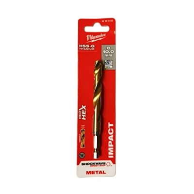 Imagen de Milwaukee Shockwave Broca para metal HSS G RED HEX Titan 1/4&quot; 10 x 120 mm