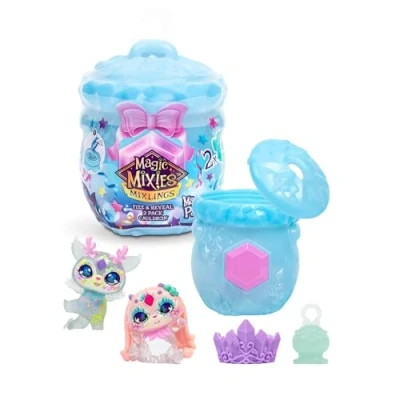 Imagen de Magic Mixies mixlings Magicus Party, Caldero mágico con 2 muñecos, Unboxing mágico, 30 divididos en 4 Equipos de Coleccion Habilidades mágicas, Niños 3 años+, Famosa (MGX17000)