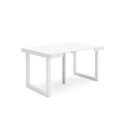 Imagen de Skraut Home Mesa Consola Extensible Comedor Plegable 140 para 6 comensales Patas Madera Maciza Estilo Moderno Blanco