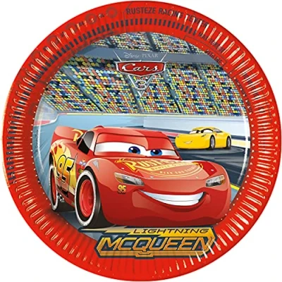 Imagen de Procos Folat 93437P Platos Papel FSC Cars 3 23cm 8 piezas, Multicolor