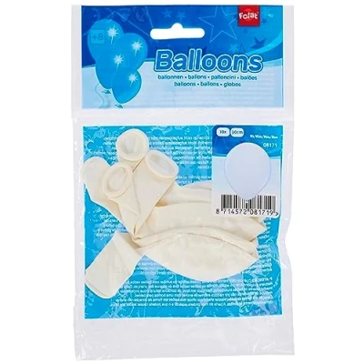 Imagen de Folat B.V. Globos Blancos, Color, 10 unidades (Qualatex 8171)