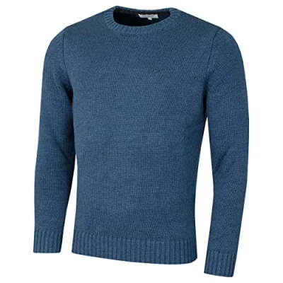 Imagen de Calvin Klein Hombre Crew Cuello de algodón CK Suéter Golf Denim Marl L