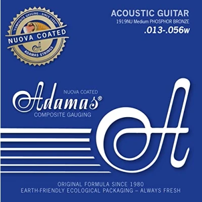 Imagen de Adamas Cuerdas para Guitarra Acústica Nuova Phosphor Bronze Coated, final con bona Medium .013 .056