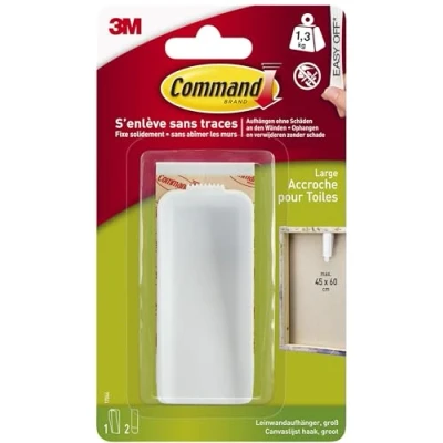 Imagen de Command 17044 Lienzo aufhänger, grande, Hasta 1, 3 kg de carga, 1 ganchos, 2 tiras, tamaño L