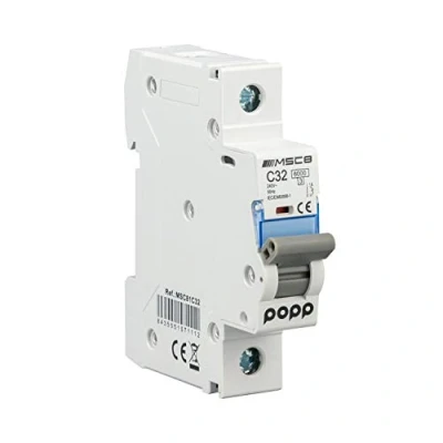 Imagen de POPP® Interruptor Automático Magnetotérmico industrial CURVA C 1P 2P 3P + 6A 10A 16A 20A 25A 32A 40A 50A 63A (1P, 32A)