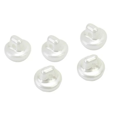 Imagen de Paquete de 50 botones redondos 10 mm, diseño perlas imitación curvadas, para costura, color crema, blanco., 10mm