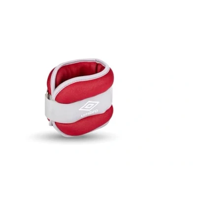 Imagen de Umbro Pesas para piernas y brazos, 2 unidades de 1000 g, ajustables con cierre velcro, ajuste cómodo, gris/rojo