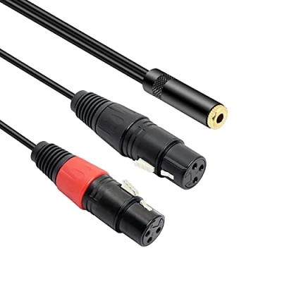 Imagen de MEIRIYFA cable de micrófono 3,5 mm hembra a doble XLR, adaptador 1/8 XLR 0,3 m