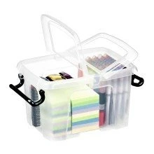 Imagen de Strata Smart Box Caja de almacenaje con tapa plegable y asas (50 L), transparente