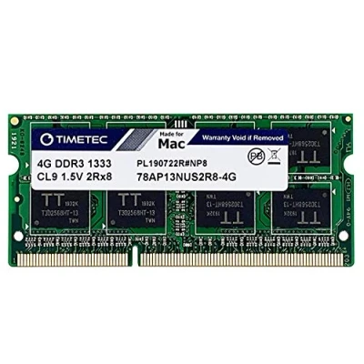 Imagen de Timetec 4GB Compatible para Apple DDR3 1333MHz PC3 10600 CL9 Mac Book Pro (principios/Finales de 2011), iMac (Mediados 2010 Mediados/Finales Mini Actualización RAM