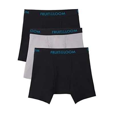 Imagen de Fruit of The Loom de Hombre Transpirable Boxer Brief (Pack 3) Negro