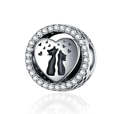 Imagen de Abalorio de gato Plata ley 925 con diseño perro, camello, conejo, delfín, mariposa, para pulsera Pandora,