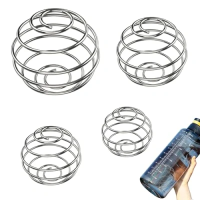 Imagen de jatimdotin 4 Pcs Bola Batidora, de Shaker Proteinas, Bolas para Mezclar Proteínas Acero Inoxidable, Batidora Acero, Agitadora Bebidas Mezcladas con