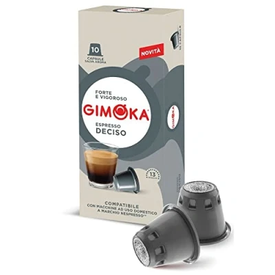 Imagen de Gimoka Mezcla de Café Espresso Deciso, intensidad 13/13 100 Cápsulas Compatibles con Máquinas Nespresso* para uso doméstico Producido en Italia 10 paquetes
