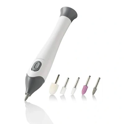 Imagen de Set de manicura y pedicura Medisana MP810, 2 pilas AAA, 5 accesorios, Blanco