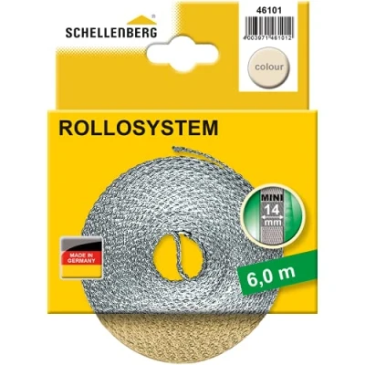 Imagen de Schellenberg 46101 Cinta de persiana, 14 mm ancho, 6 m, color beige