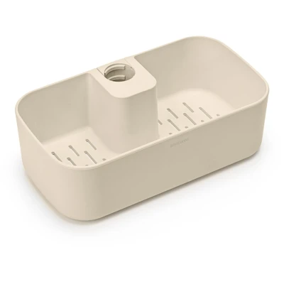 Imagen de Brabantia ReNew Organizador para la Ducha de Pared Ahorra Espacio Capacidad hasta 2 kg Sin Taladrar Material Fijación Incluido Soft Beige 24,4 x 13,3 7,5 cm