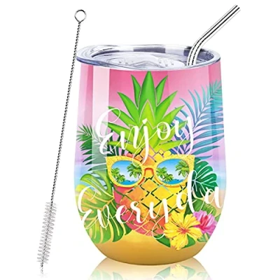 Imagen de NymphFable 12oz Piña Taza Termica Cafe para Llevar Termo Acero Inoxidable Personalizada