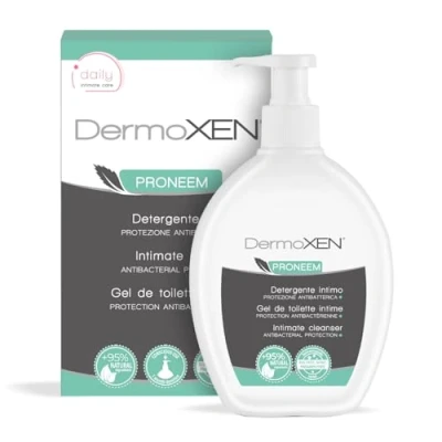 Imagen de Dermoxen Proneem Gel Limpiador Higiene Intima Antibacterias para Mujeres. Jabón Íntimo Ideal en el Ciclo Menstrual y Embarazo. con Tribulus Terrestris Propóleo. Testado Níquel. 200 ml