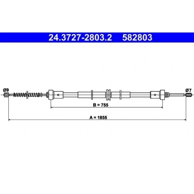 Imagen de ATE 24.3727 2803.2 Cable de Freno Mano 1855