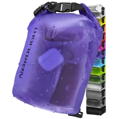 Imagen de Nordlight Dry Bag Y Bolsa Impermeable (2L, Púrpura) con Cierre Enrollable Correa para El Hombro Natación, Playa, Piragüismo, Stand Up Paddling, Buceo