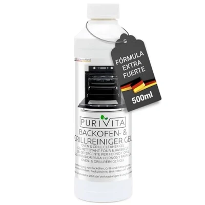 Imagen de Purivita Limpiador de hornos y parrillas con cepillo Gel 500 ml que disuelve las incrustaciones más rebeldes Limpia automáticamente sin calentar