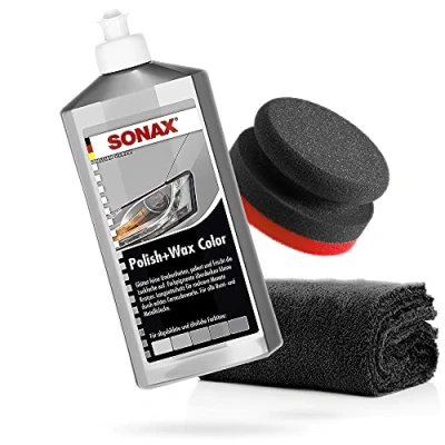 Imagen de detailmate Sonax Juego de pulidores mano (500 ml, con esponja pulido a mano, dureza 90/50 mm, 550 g/m²), color plateado y gris