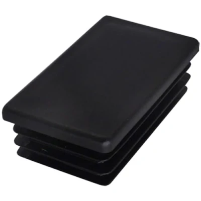 Imagen de SKIR&#039;CO 28 tapones rectangulares de plástico 40 x 70 mm, tapas tubo mate, insertos rectangulares, para postes valla, color negro RAL 9005