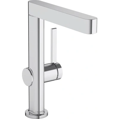 Imagen de hansgrohe Finoris Grifo monomando de lavabo 230, con caño giratorio y vaciador Push Open, negro mate, 76060670