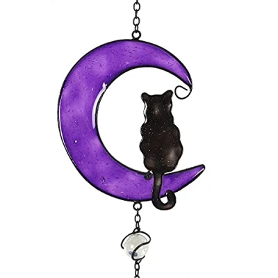 Imagen de Cat On The Moon Hanging Windchime