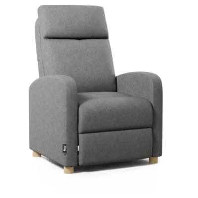 Imagen de ZZ DON DESCANSO Sillon Relax Reclinable Tela Verona (63x74x105cm). Sillón Compacto con Reposapiés, Apertura Push, 2 Posiciones y Posición Cero, Butaca hasta 160º (Gris Marengo)