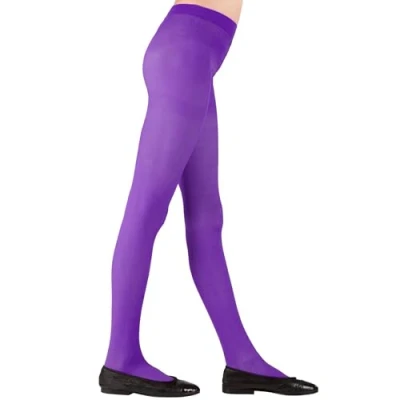 Imagen de Widmann 20603 Medias para niña, 40 den, Calcetines, Carnaval, Halloween, Fiestas temáticas, Talla 4 6 años, Color Morado