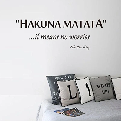 Imagen de ufengke Citas de Inspiración Hakuna Matata Pegatinas Pared Palabras Motivación Letras la The Lion King Movie Decorativo Extraíble DIY Vinilo Calcomanías Salón Dormitorio