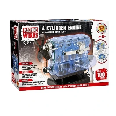 Imagen de Machine Works MWH04ARR Kit de construcción Modelo réplica Motor Gasolina 4 Cilindros, Cuenta con Sonidos e iluminación Reales, más 100 Piezas, 10 años