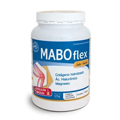 Imagen de MABOflex 375 g (30 días) Colágeno Hidrolizado en Polvo con Ácido Hialurónico Magnesio Vitaminas B1 B2 B6 y C Sabor Vainilla