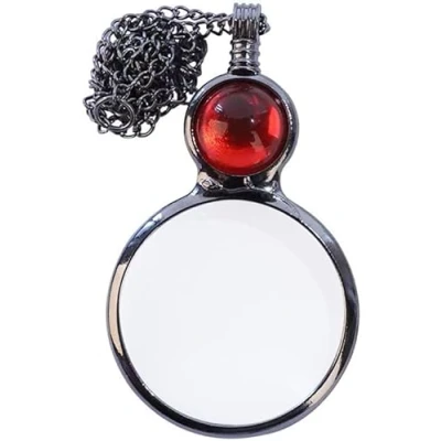 Imagen de TOFBS Vidrio de Aumento, Lupa Colgante Lectura, Collares Lupa, Colgante, Lectura Decoración, Moda, para Leer Libros, Periódicos, Trabajar o Viajar (Rojo)
