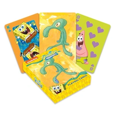 Imagen de AQUARIUS Baraja de cartas con temática Bob Esponja para tus juegos favoritos Producto oficial y coleccionables