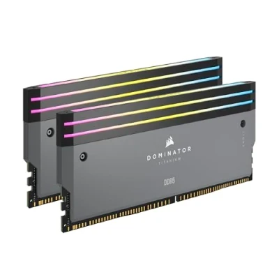 Imagen de CORSAIR Dominator Titanium DDR5 RGB Kit de Mejora La Iluminación 2X Módulos 0 GB RAM Compatible con iCUE Gris