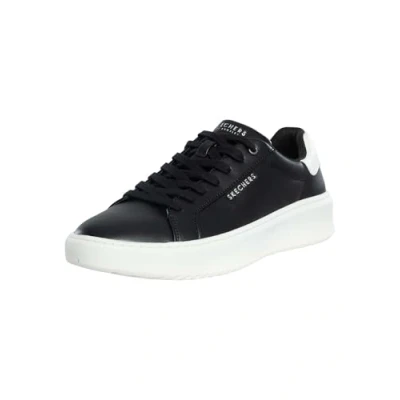 Imagen de Skechers Court Break Suit Sneaker, Zapatillas Hombre, Borde de Talón Blanco Duraleather Negro, 39.5 EU