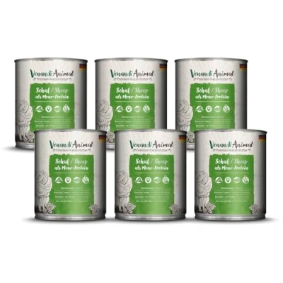 Imagen de VenandiAnimal Comida de Calidad para Gatos, Oveja como monoproteína, húmeda, sin Cereales y Natural, Paquete 6 (6 x 800 g)
