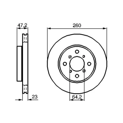Imagen de BOSCH 0 986 478 415 Disco de freno 260 23 4 114,3 ventilado, ventilación interna aceitado HONDA: Accord 6 Limousine, PRELUDE V,