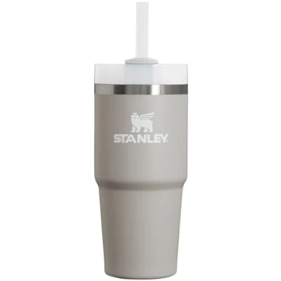 Imagen de STANLEY Quencher H2.0 FlowState Vaso aislado al vacío de acero inoxidable con tapa y popote para agua, té helado o café, batidos más, ceniza, 14 onzas